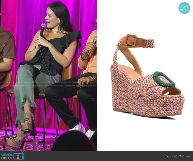 Castañer Interwoven-Design Wedge Sandals worn by Donna Farizan on Today