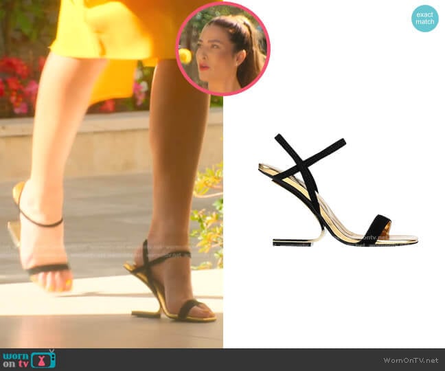 Jeffrey Campbell Geometric Sandal worn by Polly Brindle (Polly Brindle) on Selling the OC