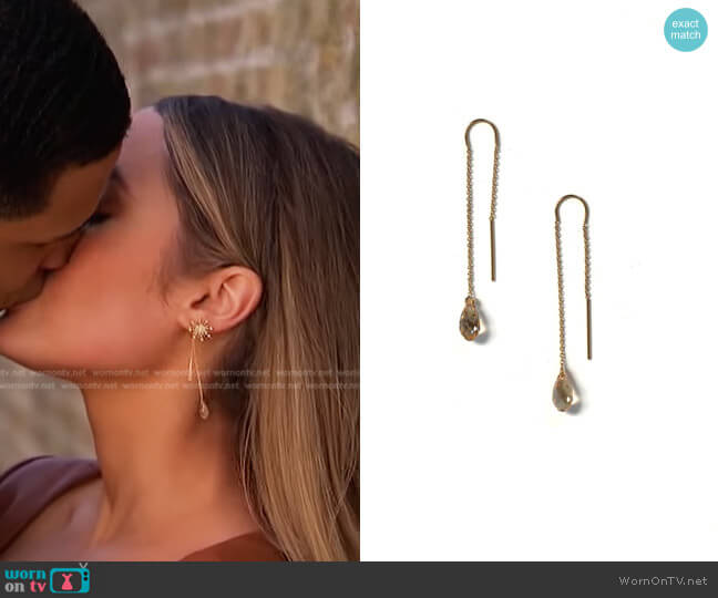 Jennifer Tuton Loop Thru Crystal Earrings worn by Rachel Recchia on The Bachelorette