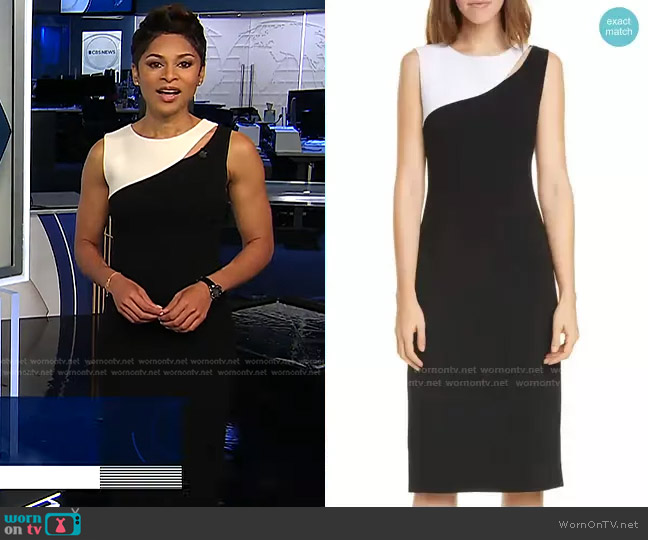 WornOnTV: Jericka’s black and white cutout dress on CBS Evening News ...