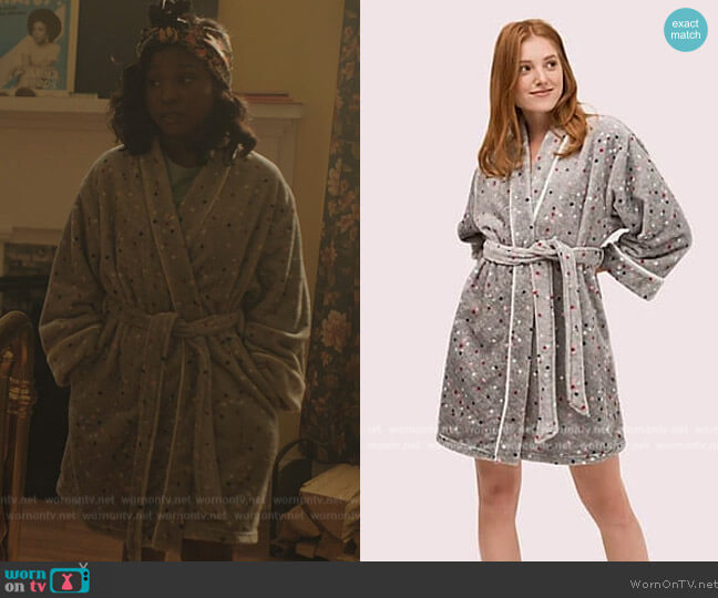 Kate Spade Grey Dot Robe worn by Jemma St. John (Judae'a) on The Chi