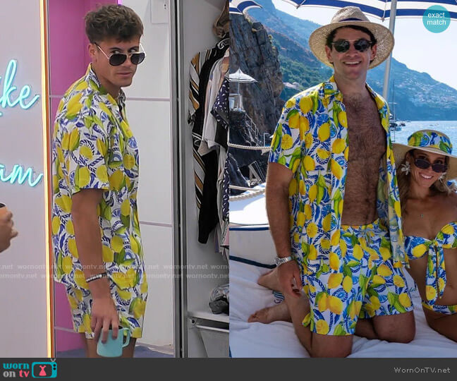 Kenny Flowers The Bossitano Shirt and Shorts worn by Isaiah Campbell on Love Island USA