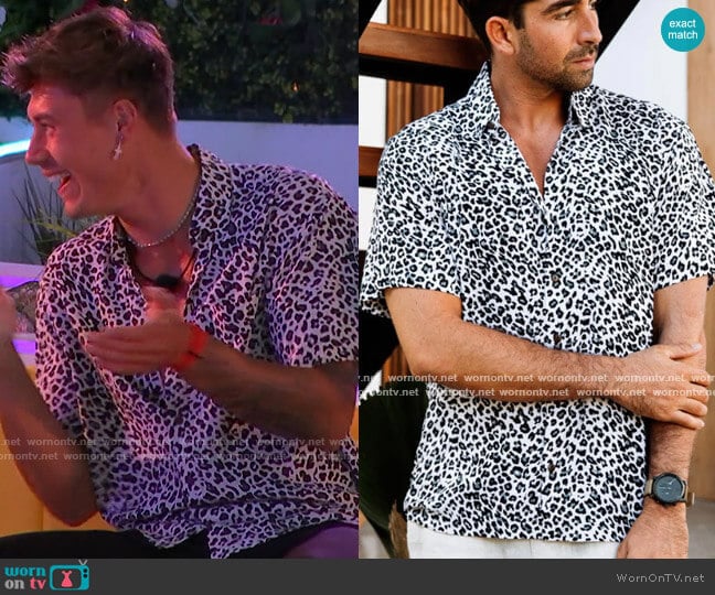 Kenny Flowers The Island Cat Shirt worn by Isaiah Campbell on Love Island USA