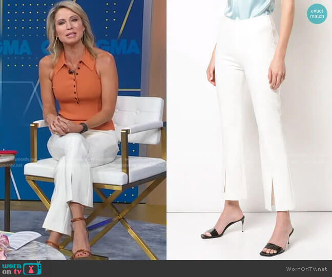 WornOnTV: Amy’s orange sleeveless polo top and white pants on Good ...