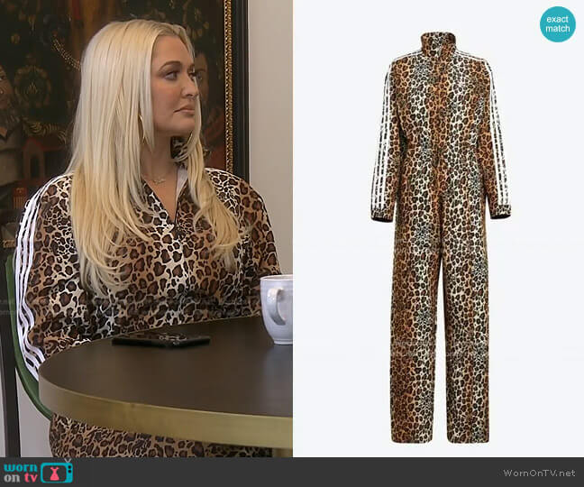 Adidas Leopard Luxe Jumpsuit worn by Erika Jayne on The Real Housewives of Beverly Hills
