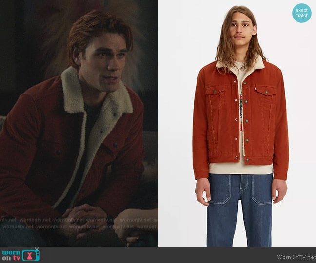 Levis Corduroy Sherpa Trucker Jacket worn by Archie Andrews (K.J. Apa) on Riverdale