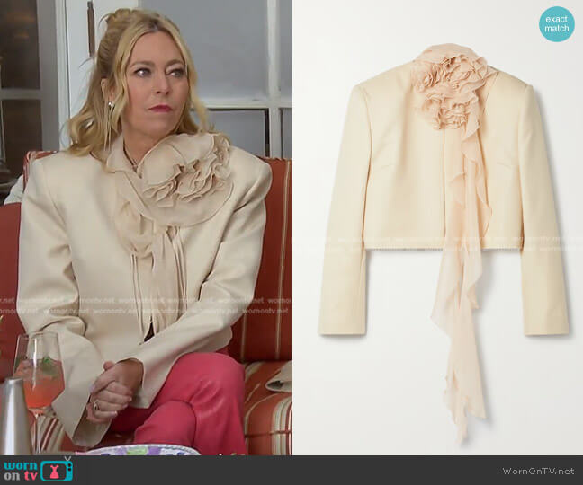 Magda Butrym Convertible Silk-Organza and Wool-Twill Blazer worn by Sutton Stracke on The Real Housewives of Beverly Hills
