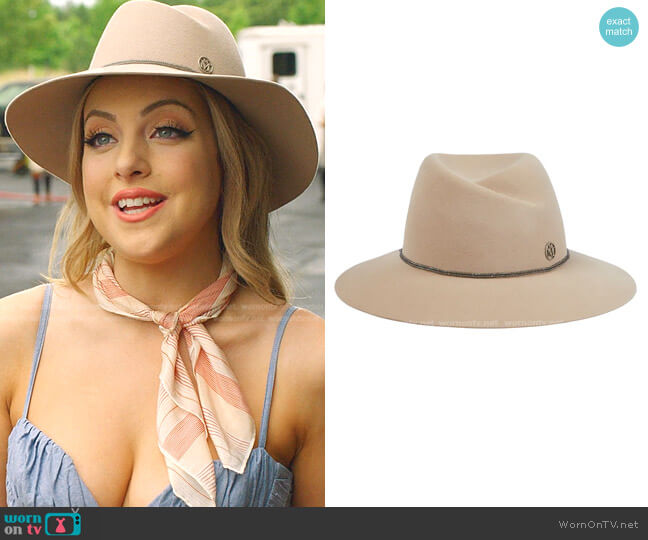 Maison Michel Virginie Felt Fedora Hat worn by Fallon Carrington (Elizabeth Gillies) on Dynasty