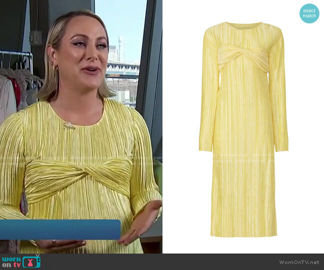 Marina Moscone Plisse Twisted Dress worn by Blaire Walsh on Access Hollywood