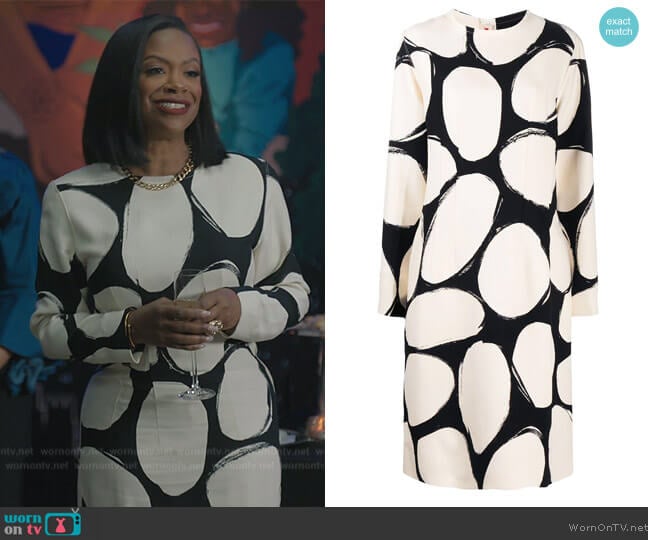 Marni Silk Oval-Print Dress worn by Kandi Burruss (Kandi Burruss) on The Chi