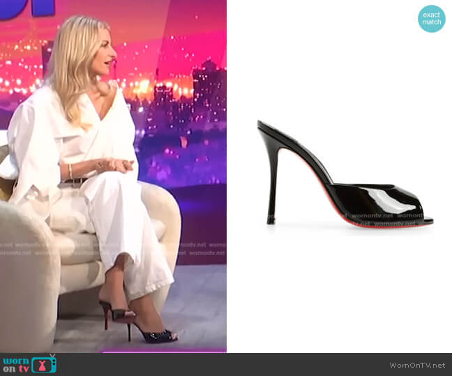 Christian Louboutin Me Dolly Peep Toe Slide Sandal worn by Morgan Stewart on E! News