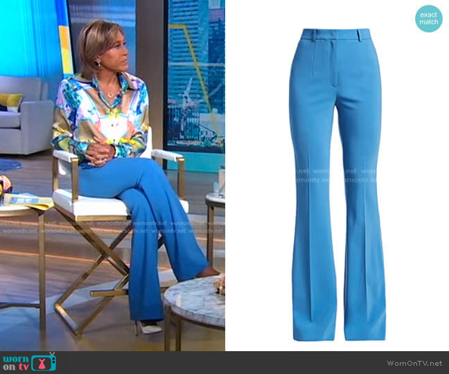 Michael Kors High-Waisted Flared Trousers worn by Robin Roberts on Good Morning America