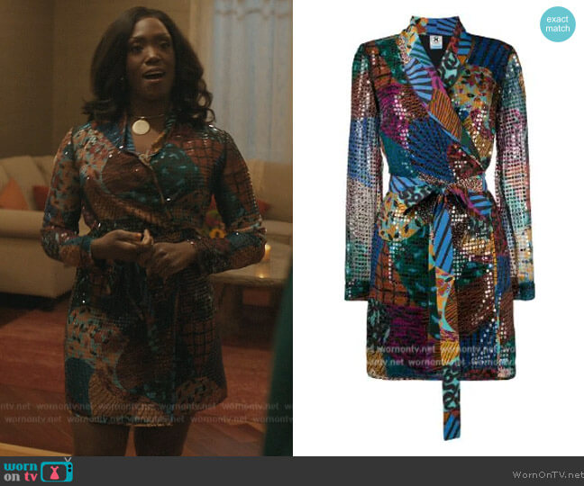WornOnTV: Deja’s metallic wrap dress on The Chi | Clothes and Wardrobe ...