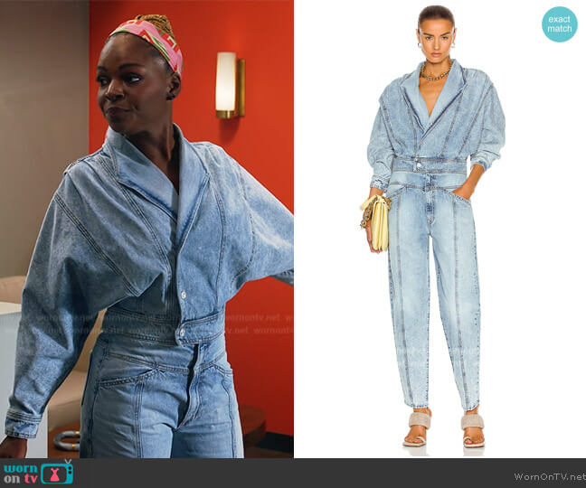 Mother The Big Time Jumpsuit worn by Vanessa Johnson (Samantha Marie Ware) on All Rise