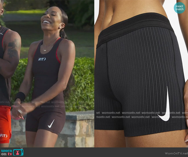 Nike Aero Swift Tight Running Shorts worn by Sanya Richards-Ross on The Real Housewives of Atlanta