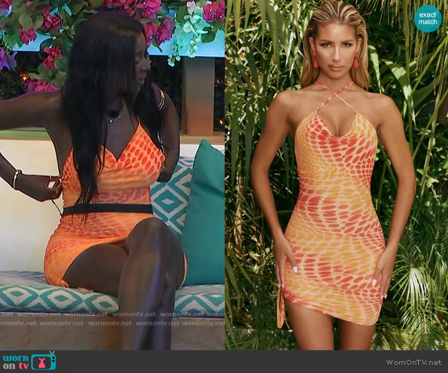 Oh Polly Feel The Groove Dress worn by Zeta Morrison on Love Island USA