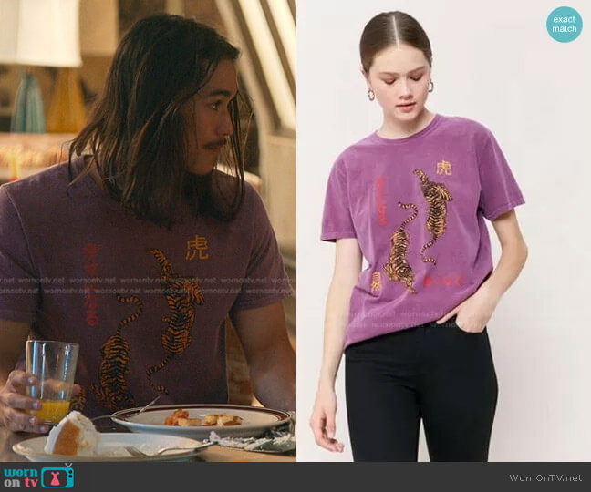 Urban Outfitters Overdyed Tiger Short Sleeve Tee worn by Luca (Booboo Stewart) on Good Trouble