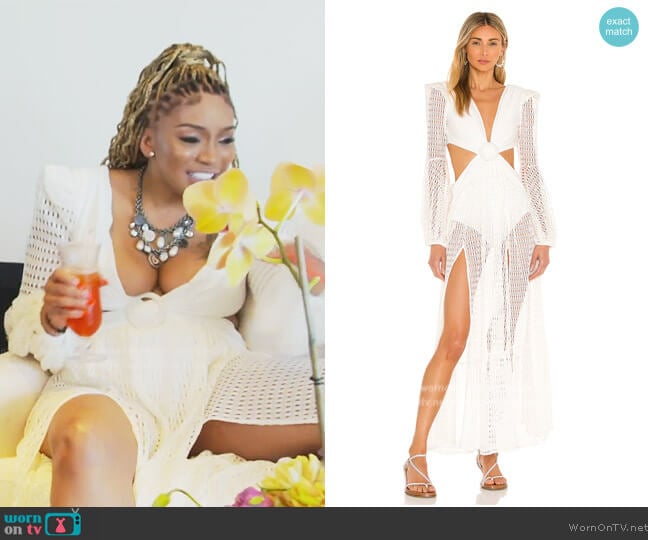 Patbo X REVOLVE Cut Out Long Sleeve Beach Dress worn by Drew Sidora on The Real Housewives of Atlanta