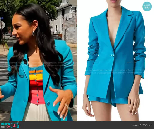 Alice + Olivia Pailey Fitted Linen Blend Blazer worn by Morgan Radford on Today