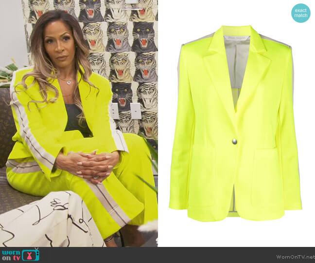Palm Angles Striped-Trim Blazer worn by Sheree Whitefield on The Real Housewives of Atlanta