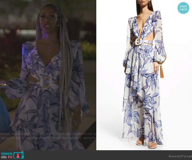 Patbo Stargazer Floral Cutout Maxi Dress worn by Sheree Whitefield on The Real Housewives of Atlanta