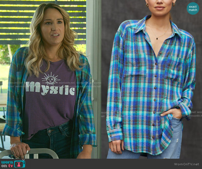 Pilcro Plaid Buttondown worn by Davia (Emma Hunton) on Good Trouble