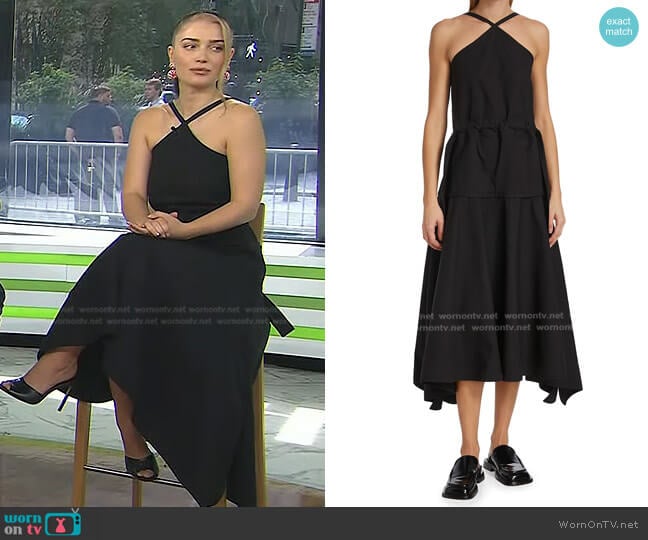 Proenza Schouler Poplin Tiered Halter Dress worn by Eve Hewson on Today