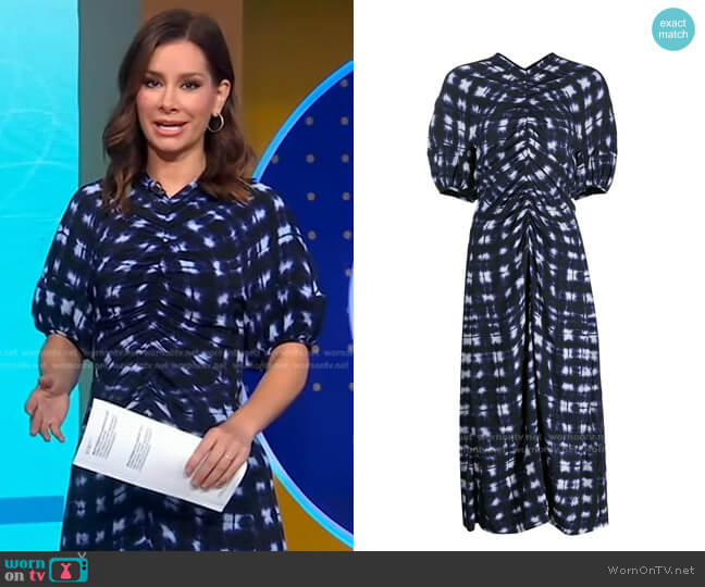 Proenza Schouler Tie Dye Cinched Dress worn by Rebecca Jarvis on Good Morning America