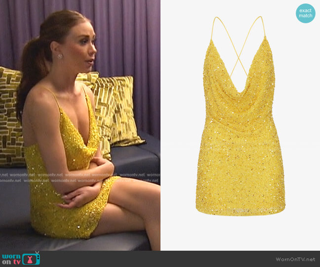 Retrofete Mich Sequin Dress in Yellow worn by Gabriela Windey on The Bachelorette
