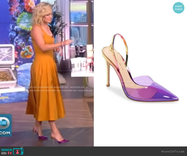 Gianvito Rossi Ribbon D'Orsay Slingback Pump worn by Sara Haines on The View
