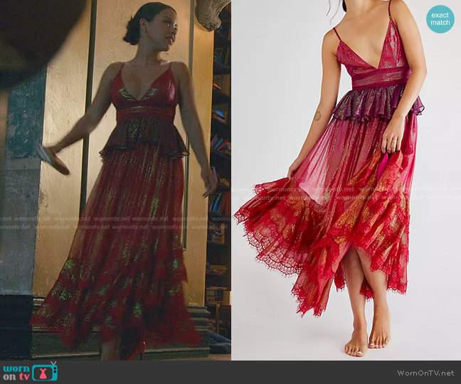 Rococo Sand Emi Long Dress worn by Mariana Foster (Cierra Ramirez) on Good Trouble