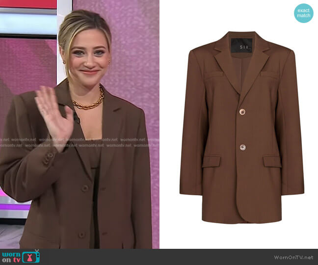 Sir Adrien Singe-Breasted Blazer worn by Lili Reinhart on Today