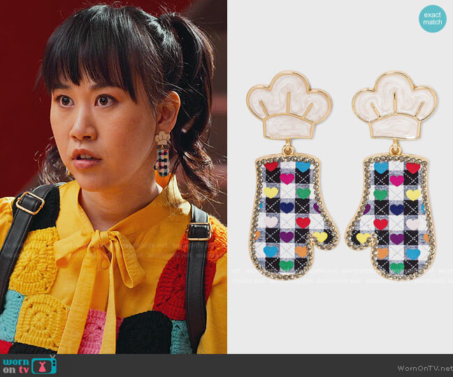 Sugarfix by Baublebar Multi Oven Mitts Drop Earrings worn by Eleanor Wong (Ramona Young) on Never Have I Ever