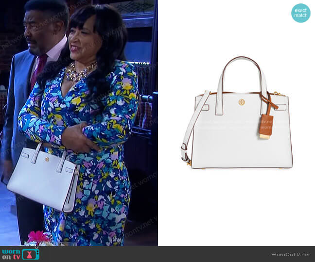 Tory Burch Small Walker Satchel worn by Paulina Price (Jackée Harry) on Days of our Lives