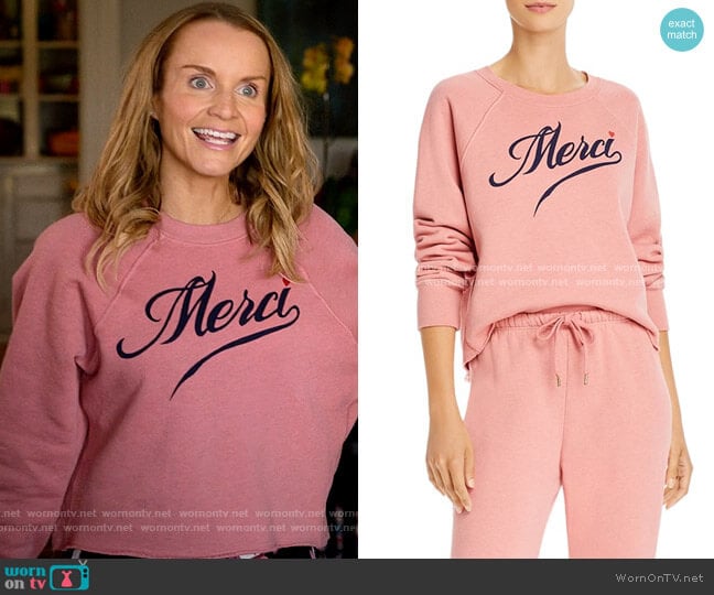 Sundry Merci Sweatshirt worn by Miss Jenn (Kate Reinders) on High School Musical The Musical The Series