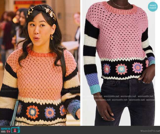 Tach Clothing Ester Sweater worn by Eleanor Wong (Ramona Young) on Never Have I Ever