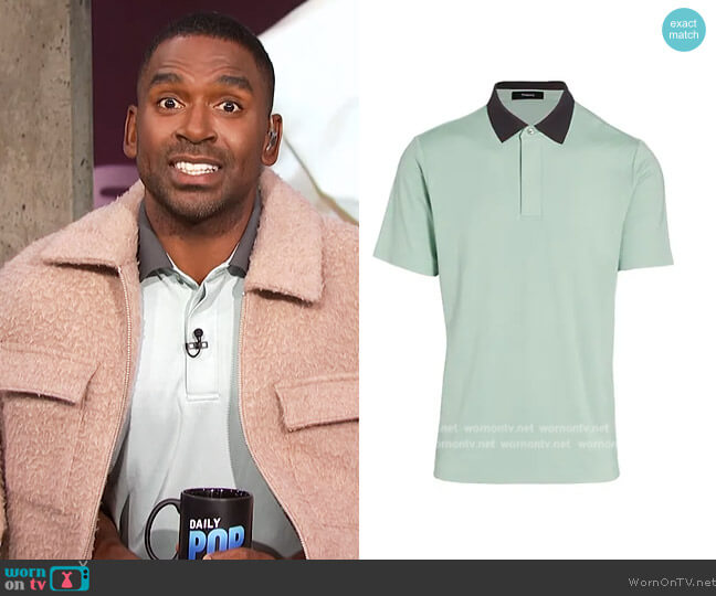 Theory Kayser Polo Shirt worn by Justin Sylvester on E! News