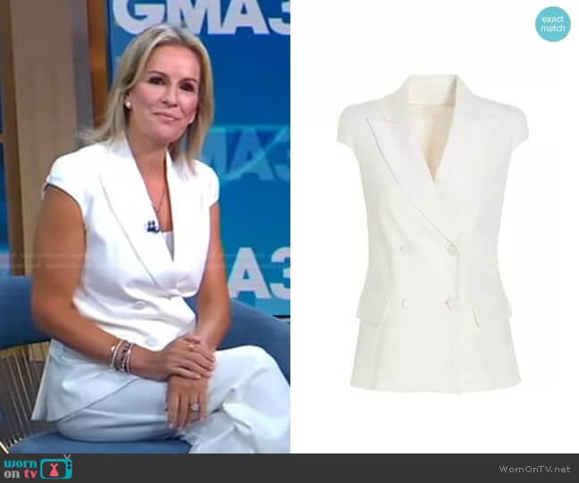 Max Mara Tronto Double Breasted Gilet worn by Dr. Jennifer Ashton on Good Morning America