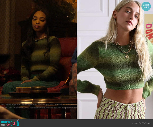 Urban Outfitters Ombre Reverse Cut-Out Crop Top worn by Faran Bryant (Zaria) on Pretty Little Liars Original Sin