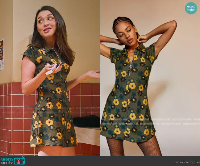 Urban Outfitters Arlo Zip Up Mini Dress worn by (Aitana Rinab) on Never Have I Ever