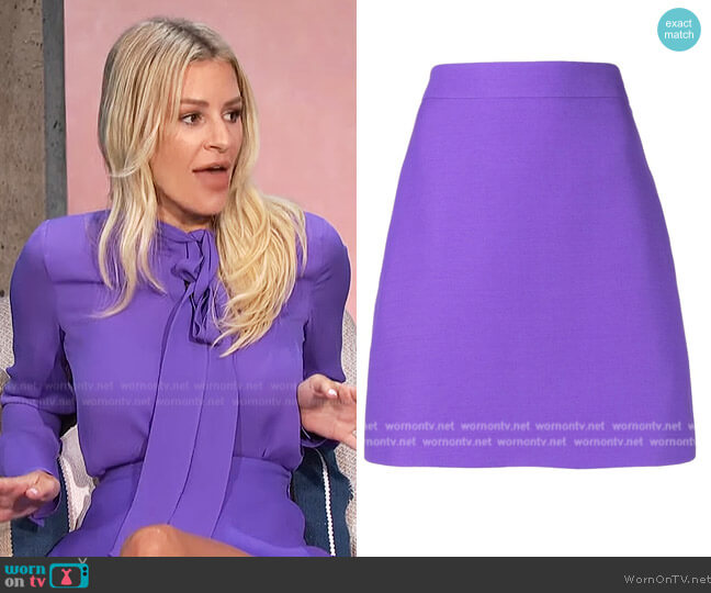 Valentino A-line mini skirt worn by Morgan Stewart on E! News