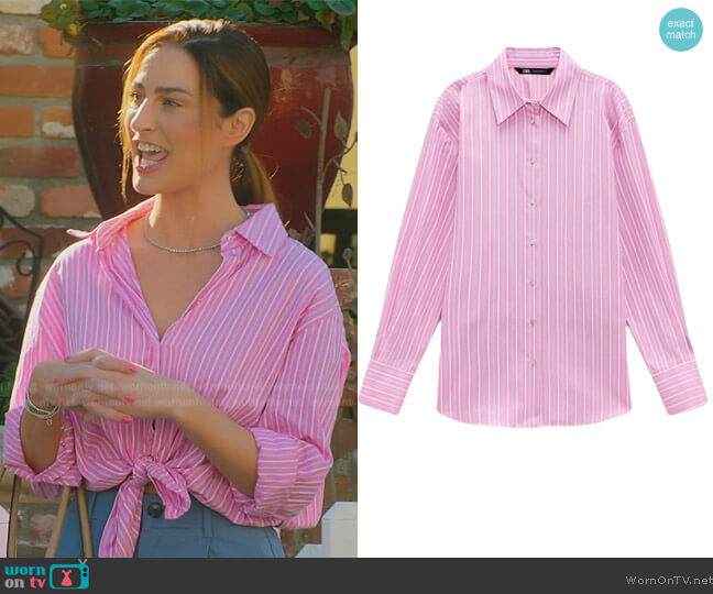 Zara Asymmetric Stripe Blouse worn by Polly Brindle (Polly Brindle) on Selling the OC