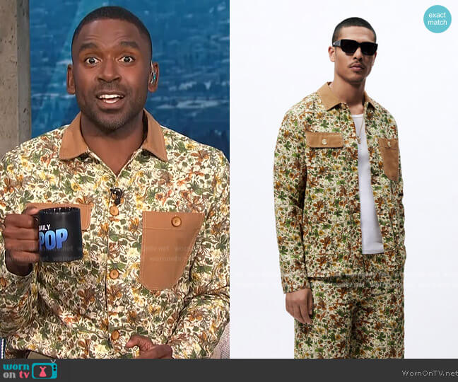 Zara Combination Corduroy Overshirt worn by Justin Sylvester on E! News