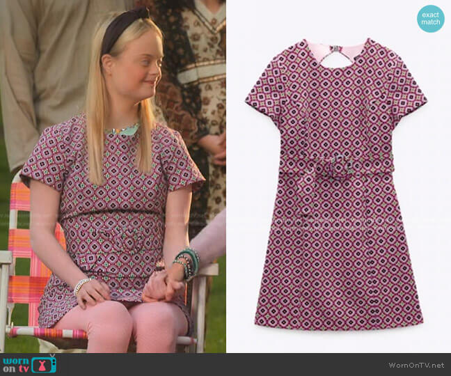 Zara Geometric Dress worn by Rebecca (Lily D. Moore) on Never Have I Ever