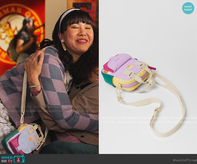 Zara Rubberized Crossbody Bag worn by Eleanor Wong (Ramona Young) on Never Have I Ever