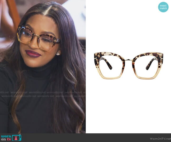 Zeelool Retro Oversized Thick Cat Eye Glasses worn by Drew Sidora on The Real Housewives of Atlanta