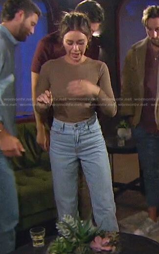 Gabby’s brown top and jeans on The Bachelorette
