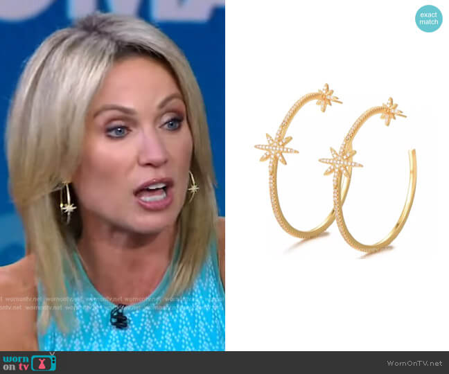 Accessory Concierge Gold Starlight Hoops worn by Amy Robach on Good Morning America