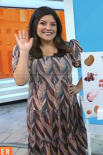 Adrianna's print smocked dress on Today