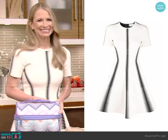 Alexander McQueen Spine Jacquard-Pattern Mini Dress worn by Kelly Ripa on Live with Kelly and Ryan